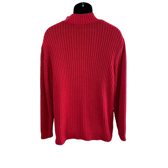 Landsend Men’s Heavy Crew Neck 1/4 Zip Sweater Size XL - Picture 2 of 8